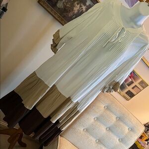 Bloomchic sz 18-20 Tiered Colorblock Midi Dress with Tie Neck